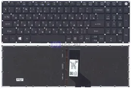 Клавиатура для ноутбука Acer Aspire E5-722G чёрная, с подсветкой