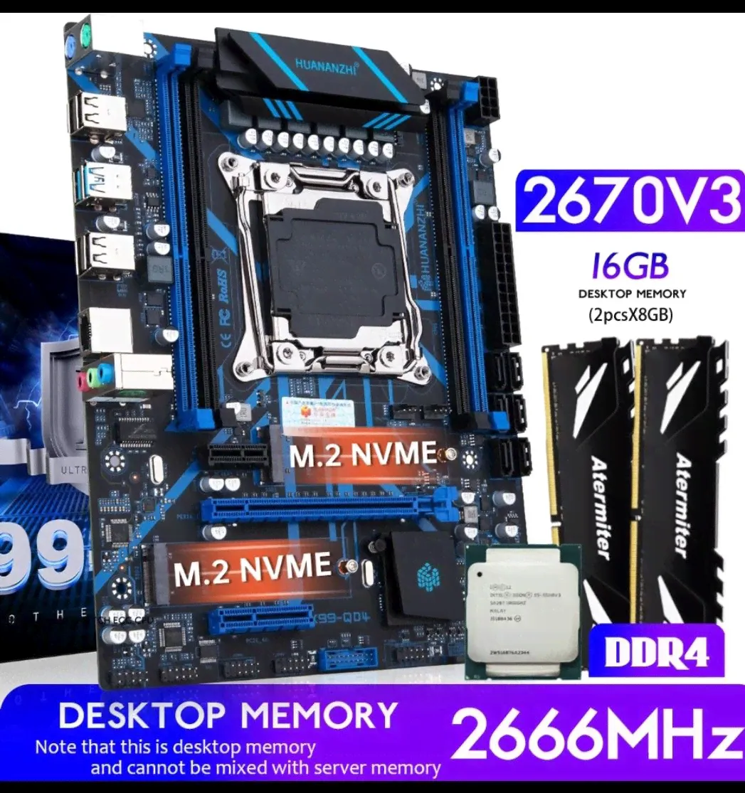 Материнская плата HUANANZHI x99, E5 2670 v3