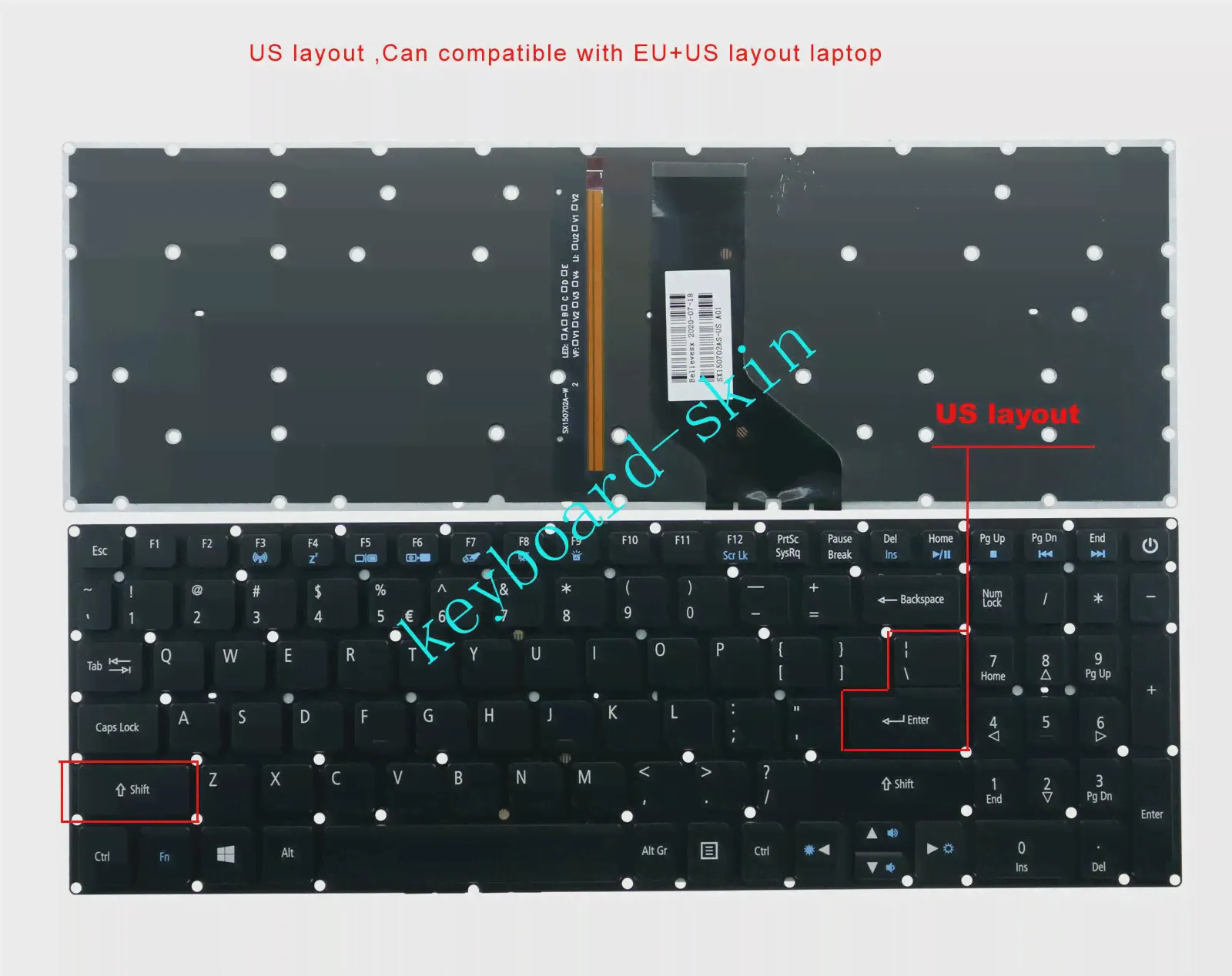 НОВЫЙ США клавиатура с подсветкой для Acer E5-523G,E5-532G,E5-552G,E5-553G,E5-573G,E5-574G,E5-575G,E5-576G,E5-752G,E5-772G,E5-773G ноутбук (art.: 3920b71fe2936)-3