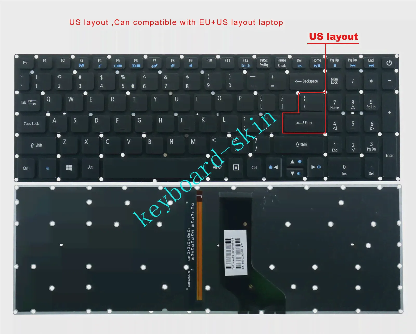 НОВЫЙ США клавиатура с подсветкой для Acer E5-523G,E5-532G,E5-552G,E5-553G,E5-573G,E5-574G,E5-575G,E5-576G,E5-752G,E5-772G,E5-773G ноутбук (art.: 3920b71fe2936)-0